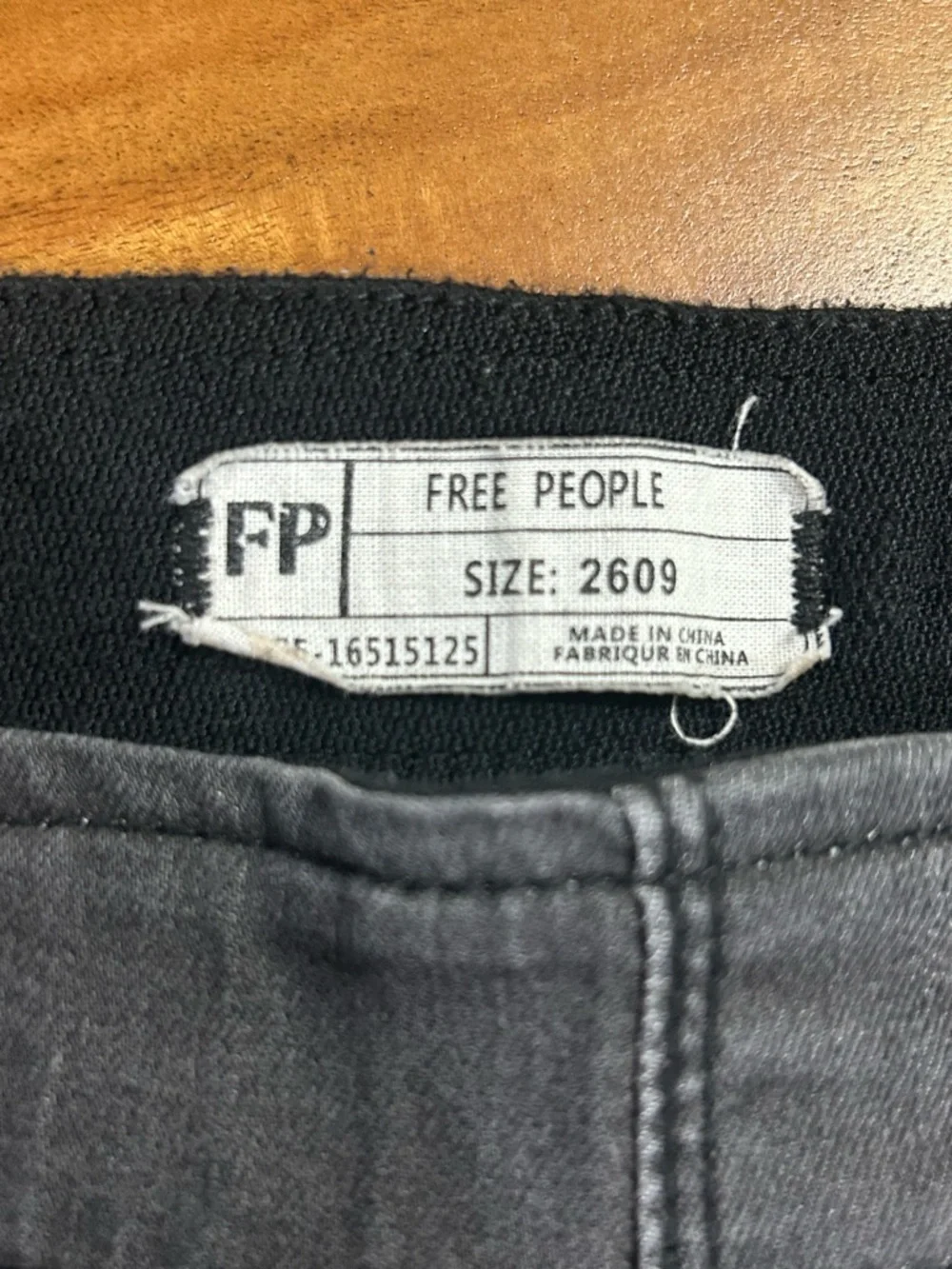 Free People Gray Ultra Flare Jeans Elastic Waist Low Rise Size 26